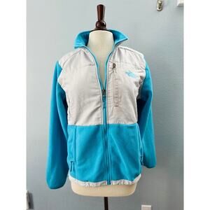 The North Face Denali Classic Fleece Jacket Grey and Blue Medium